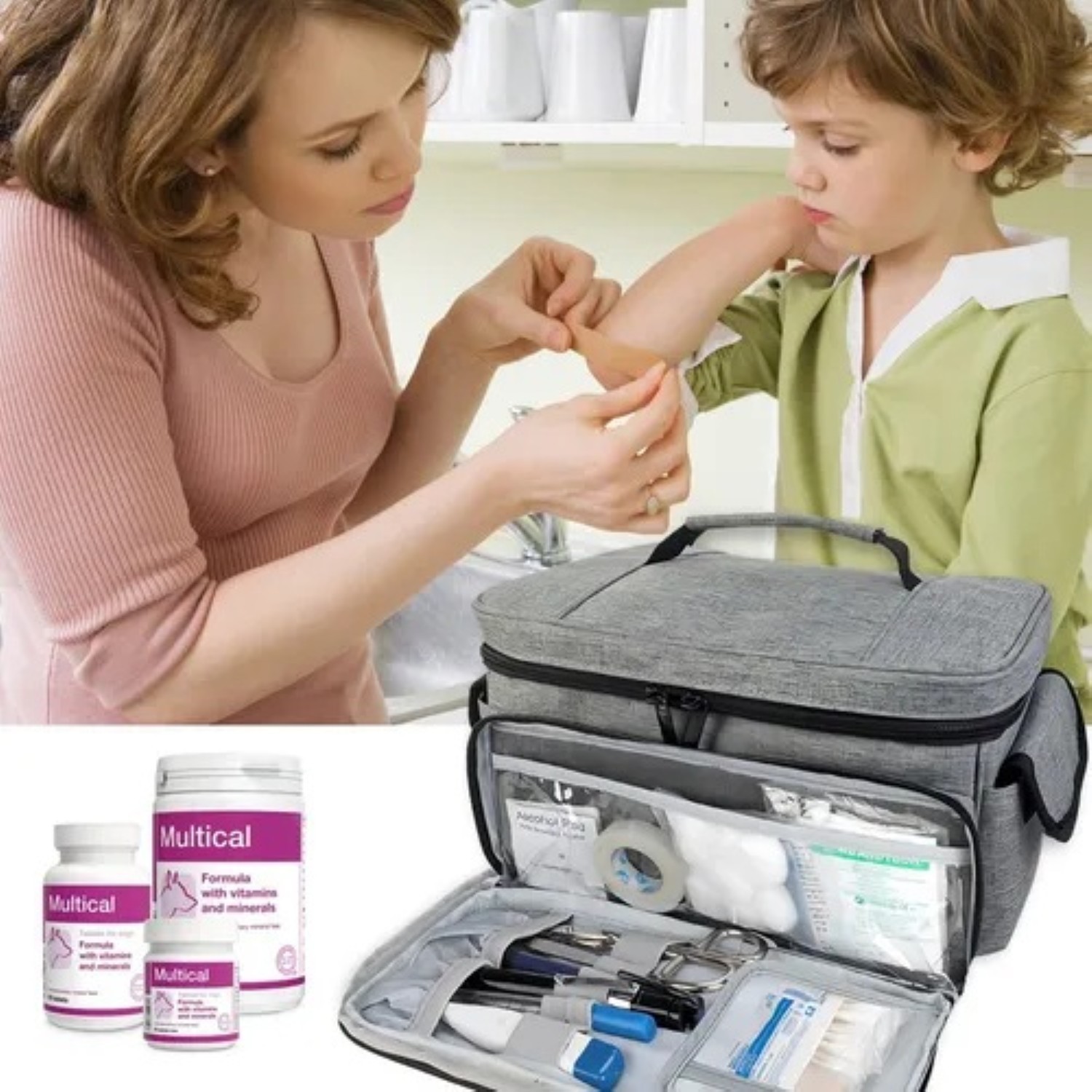 Kit De Primeros Auxilios M&eacute;dicos Port&aacute;tiles, Gris image number null