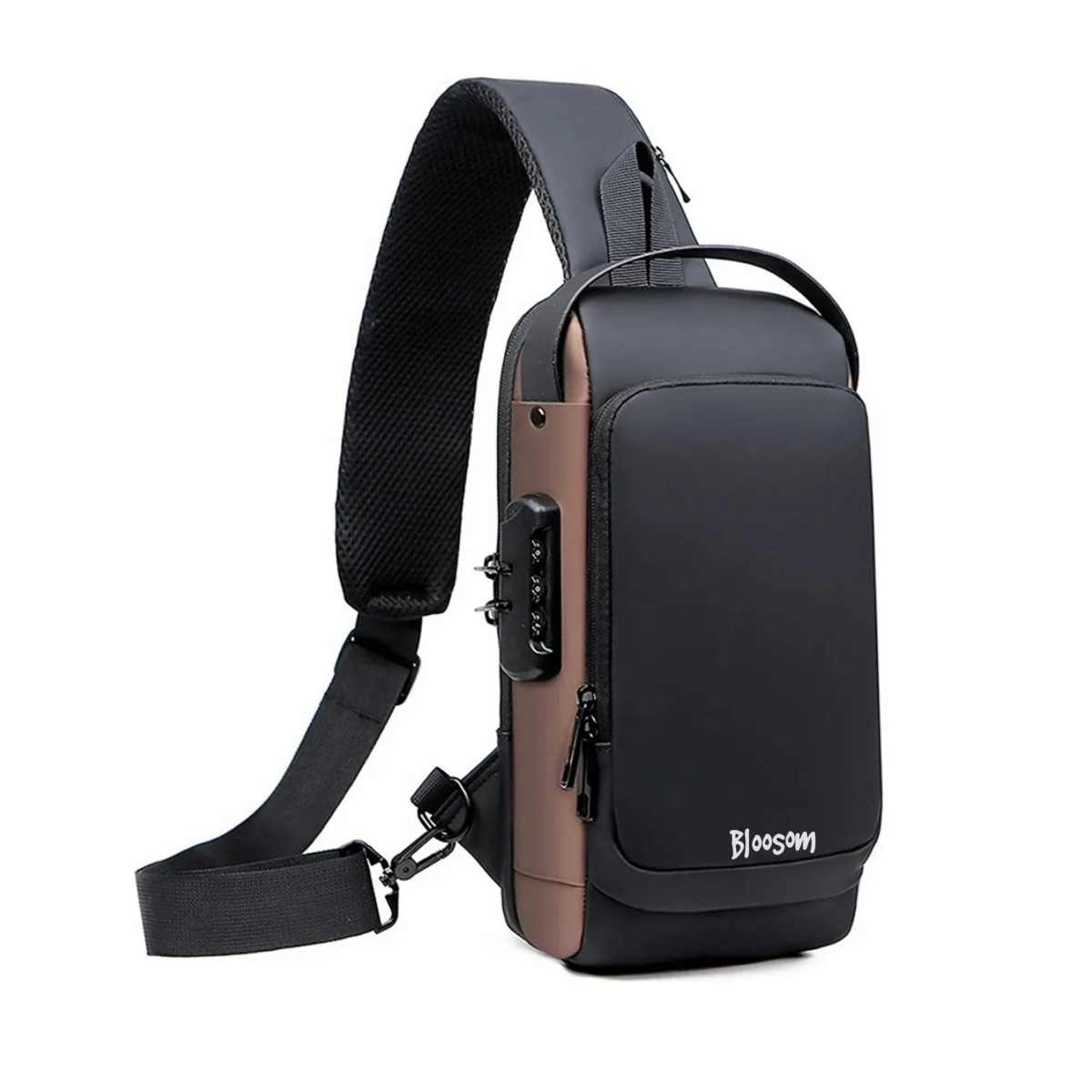 Mochila Cruzada Antirrobo Pechera Mariconera Calidad Con Usb Negro Caf&eacute; image number null