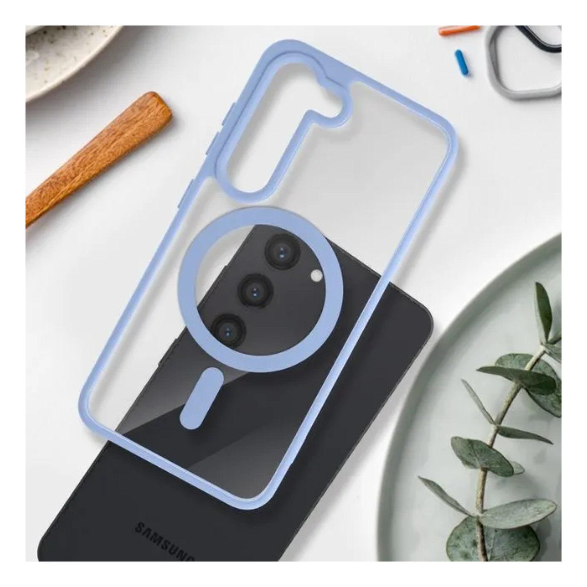 Funda Transparente Color Clear Case Compatible Para Samsung Galaxy (26Ultra) Compatible con Magsafe Diferentes Colores image number null
