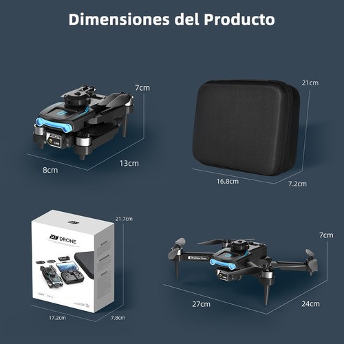 Drone A Control Remoto Wifi C&aacute;mara Hd 3 Bater&iacute;as Y De Bolso negro image number null