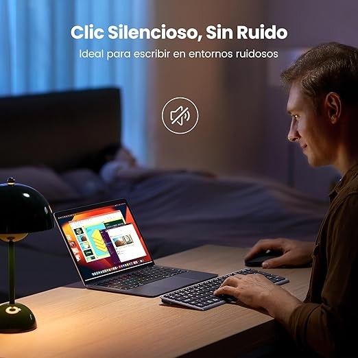 UGREEN Teclado Inal&aacute;mbrico Espa&ntilde;ol, Teclado Recargable Bluetooth & 2.4G Delgado y Compacto, Multidispositivo Bluetooth Keyboard con Cable USB-C, Compatible con macOS, iOS, Windows, Linux, Android. image number null