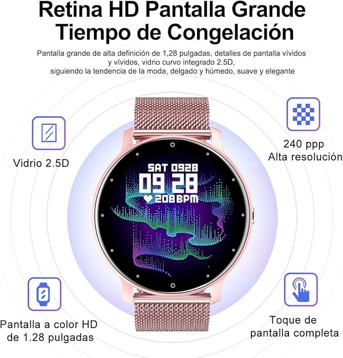 A EASYTAO Smartwatch Mujer, Reloj Inteligente Impermeable IPX67 image number null