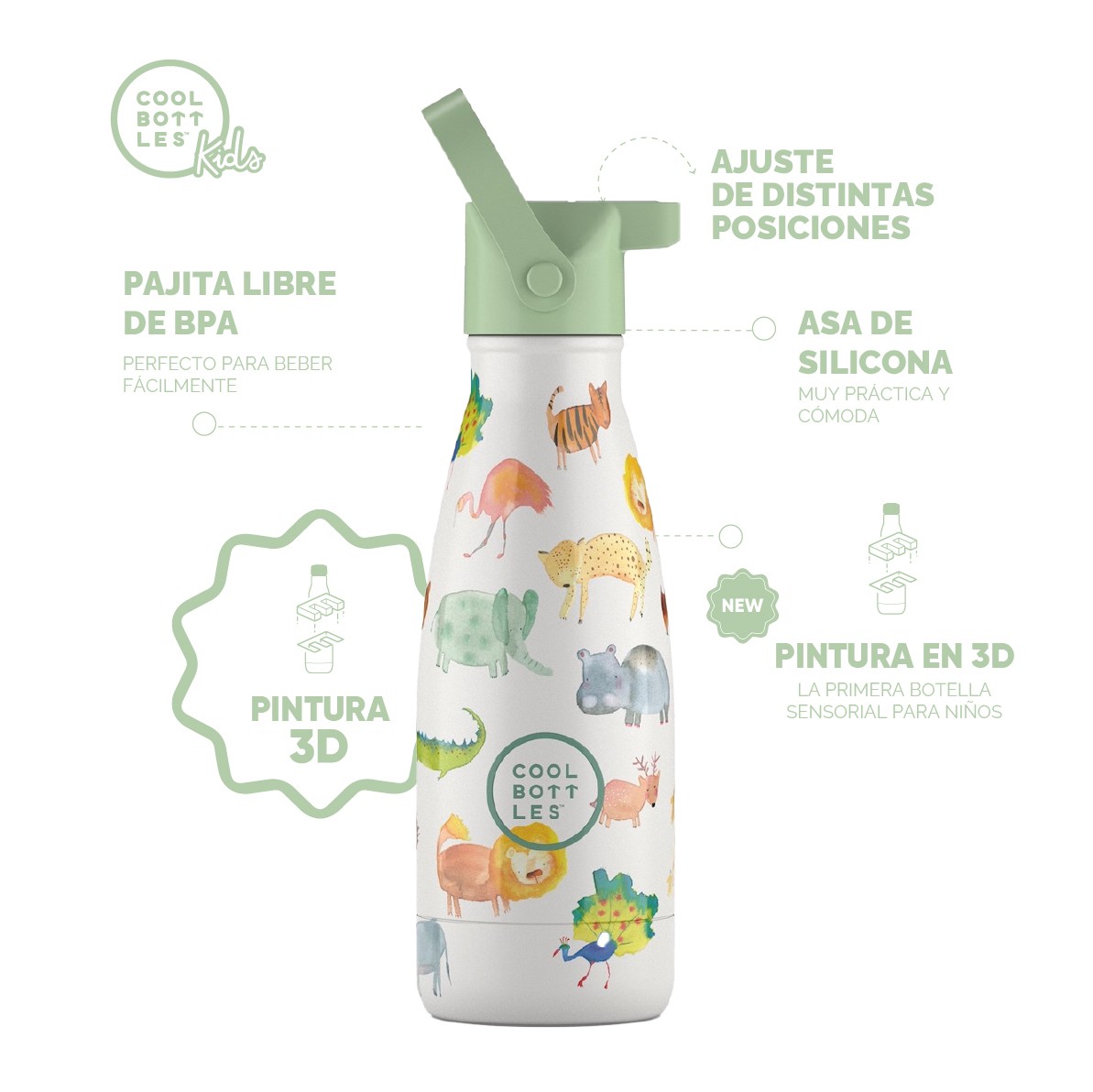 Cool Bottles Botella Termo Infantil African Safari 260ml image number null