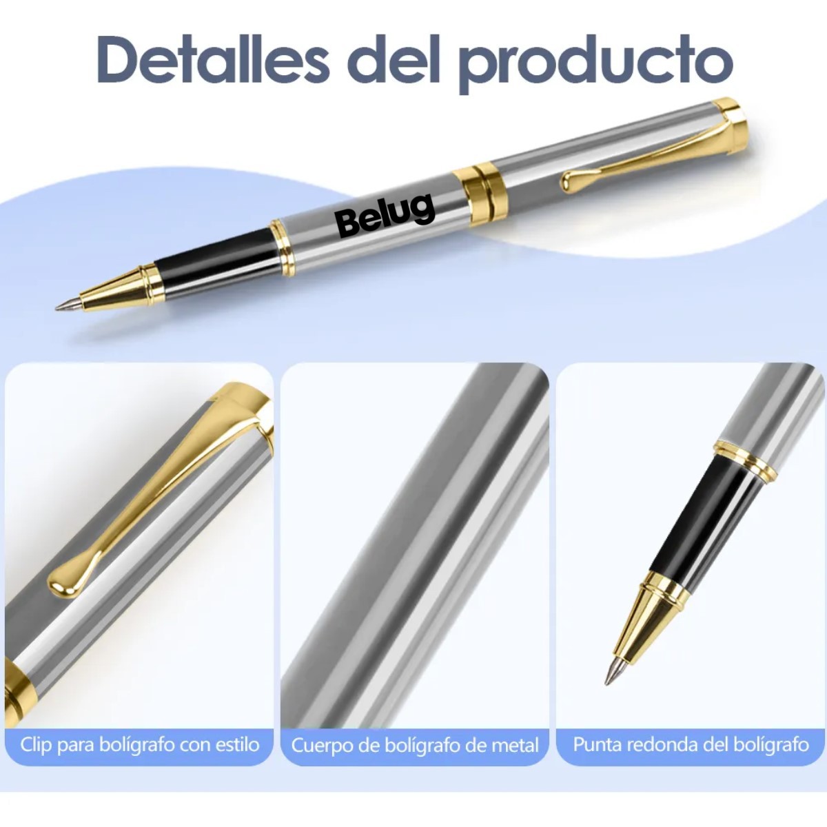 Pluma De Acero Con Recambio Y Caja De Regalo image number null