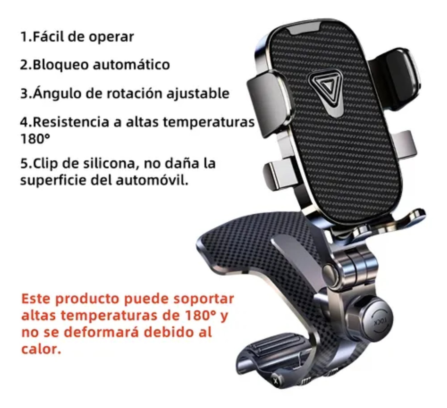 Soporte Para Celular Coche,porta Celular Carro 3en1 Estable negro image number null