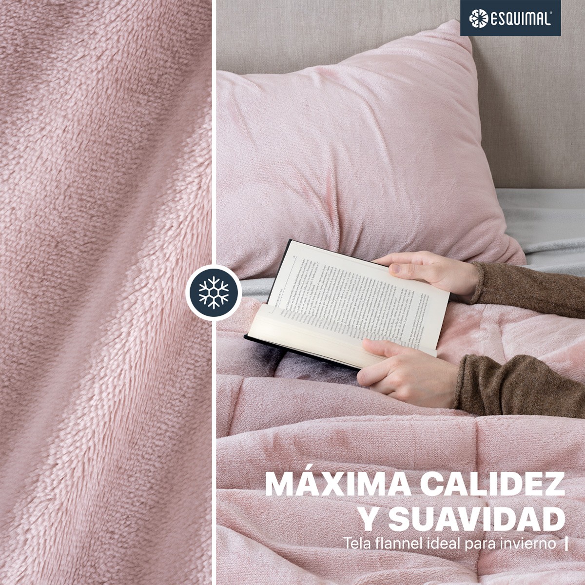 Edred&oacute;n Invernal Cobertor King Size + Fundas Rosa ESQUIMAL. image number null