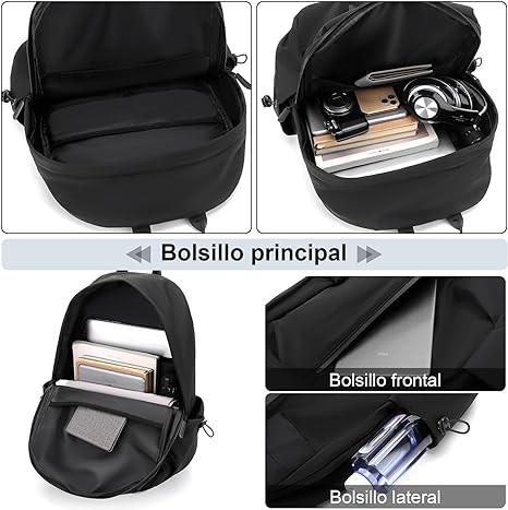 Mochila de Viaje Hombre Mochilas para Laptop Port&aacute;til 15.6 pulgadas Impermeable Mochila Antirrobo Ligero Deportiva Universidad Elegante. image number null