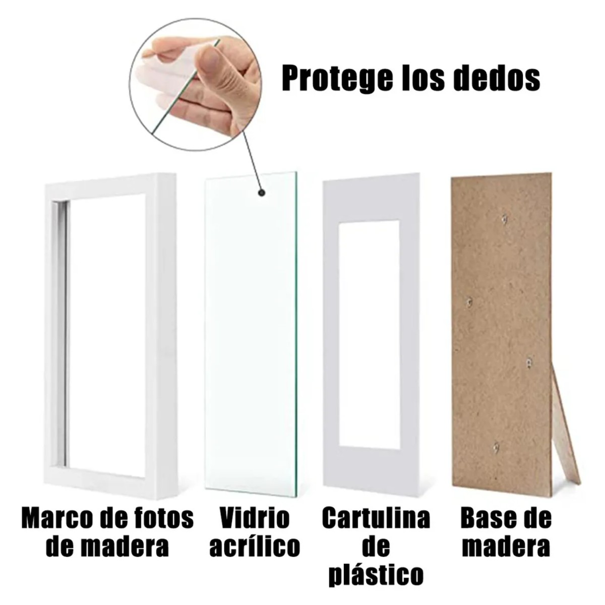 5 Pcs Marco De Fotos Decoraci&oacute;n De Pared O Mesa Negro image number null