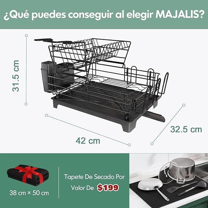 A Majalis Escurridor de Trastes Acero Inoxidable image number null