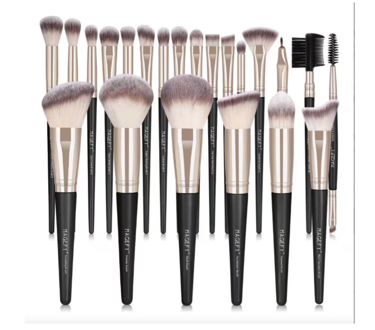 Brochas De Maquillaje Profesional 22 Piezas Modelo Negro Caf&eacute; image number null