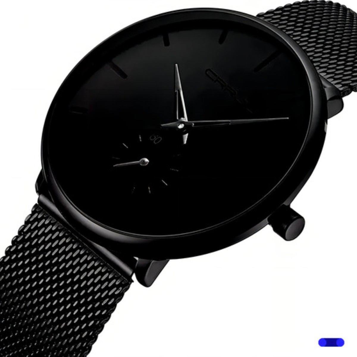 Reloj Crrju Hombre Dise&ntilde;o Ejecutivo Premium Color De La Correa Negra Con Azul image number null