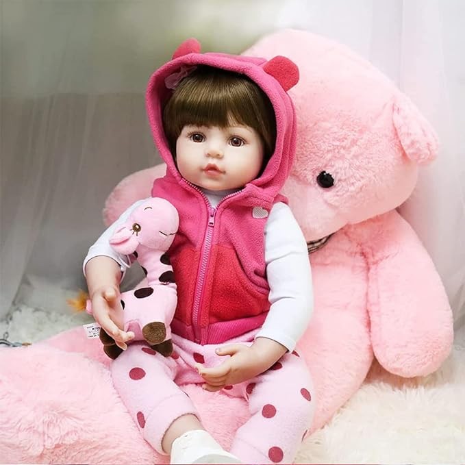 A VOICEPTT Beb&eacute; Reborn Mu&ntilde;eca Simulado Cuerpo Silicona Algod&oacute;n, Reborn Baby Silicone de Juguete 47cm. image number null