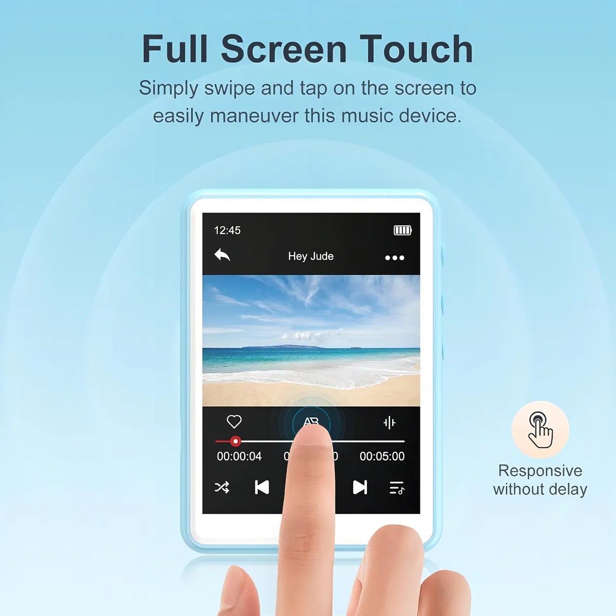 Reproductor MP3 MP4 Bluetooth HiFi 64GB Pantalla T&aacute;ctil Azul image number null