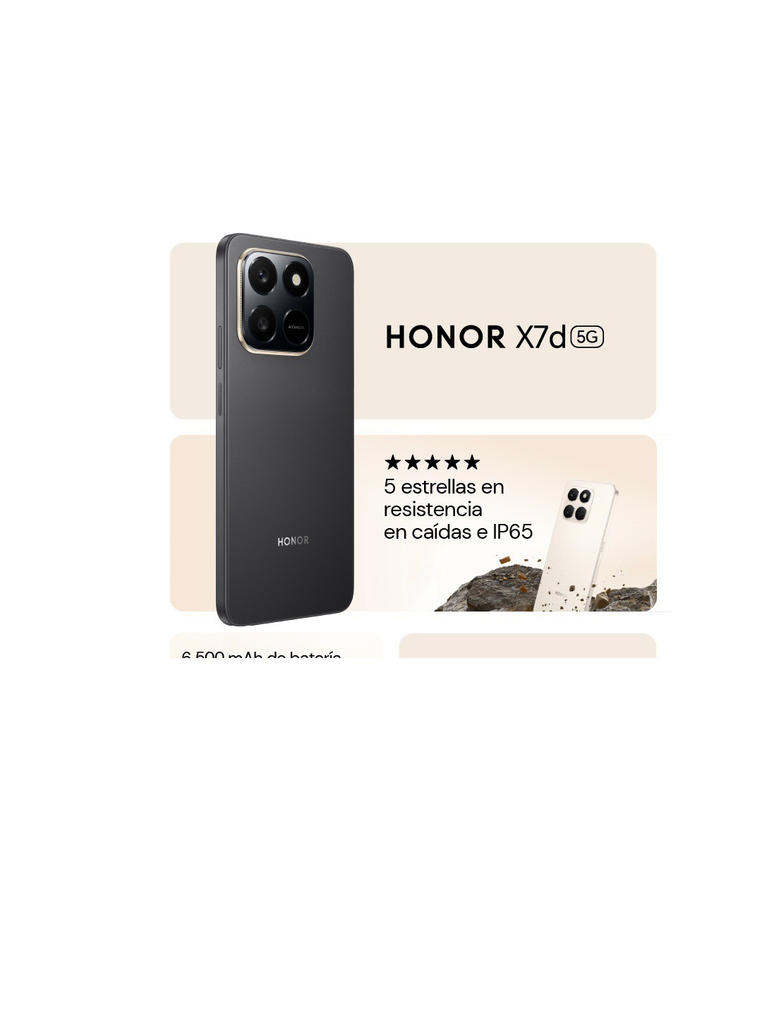 Honor X7d 5G 256Gb (AUDIFONOS DE REGALO) Color Negro Nuevo Libre. image number null