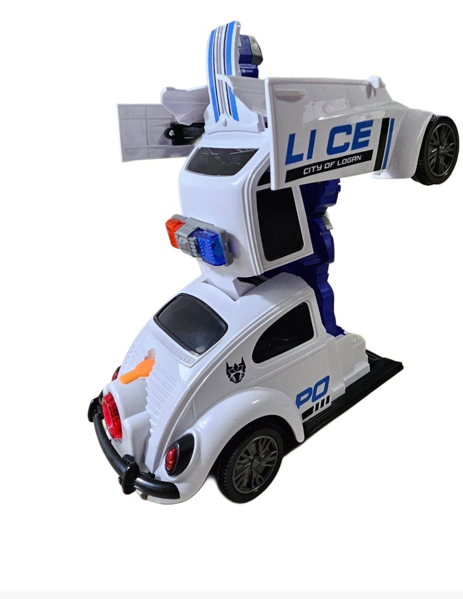 Carro De Pilas Transformable Con Vapor, Luz Y Sonido, Police Vocho image number null