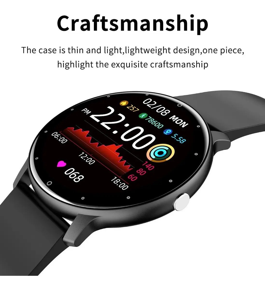 Smartwatch Deportivo Impermeable Negro image number null