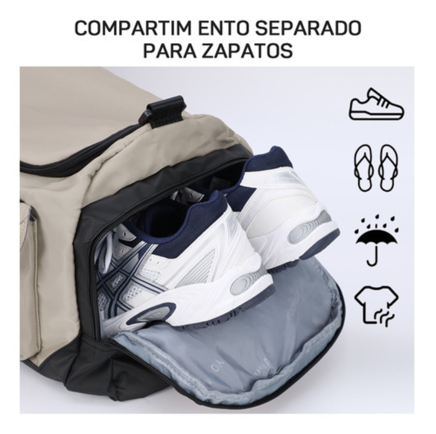 Maleta Deportiva Bolsa Gym Viaje Mochila Moda Fitness caqui image number null
