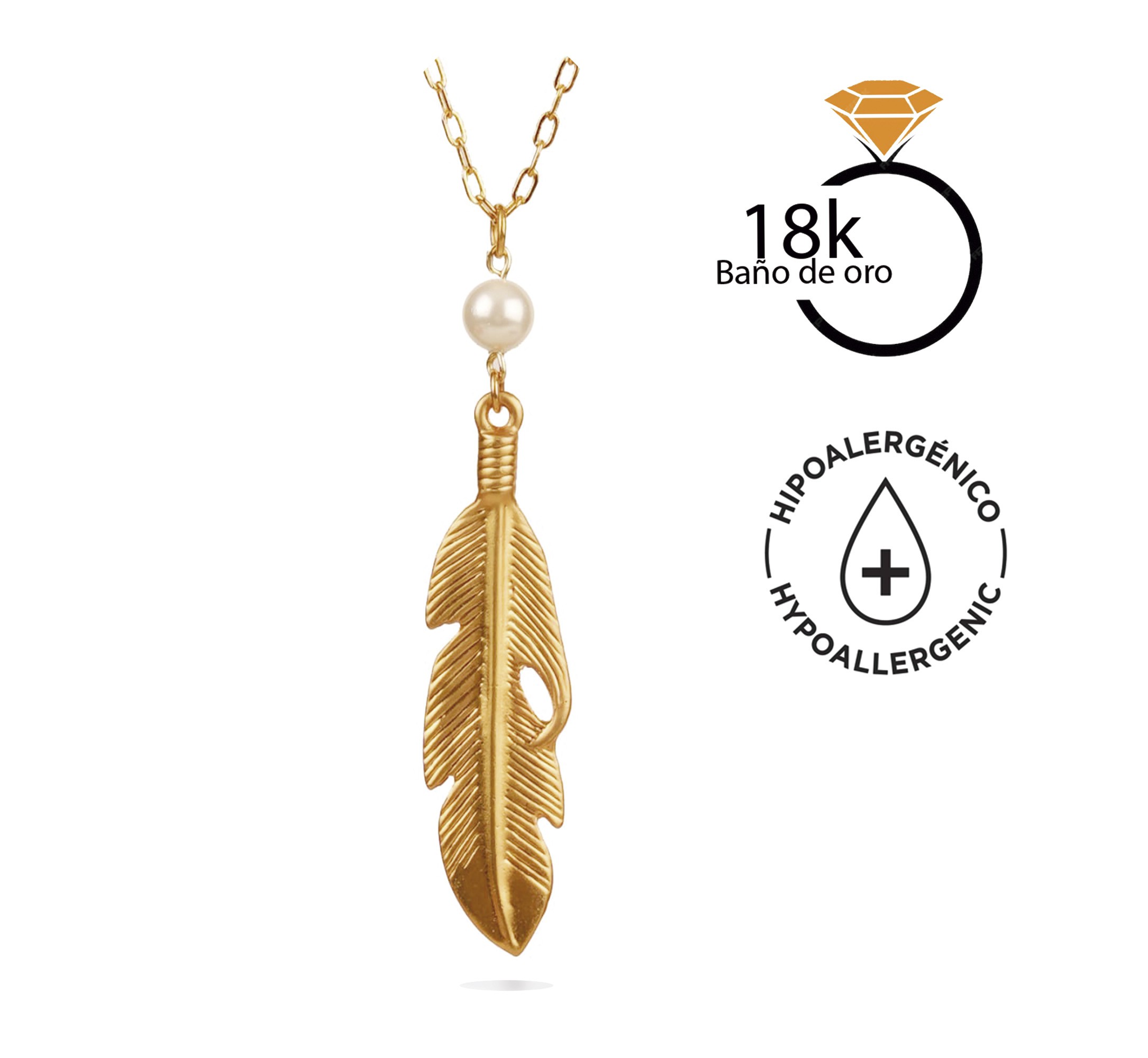 Collar dije pluma perla elegante regalo mujer VANGANIA image number null