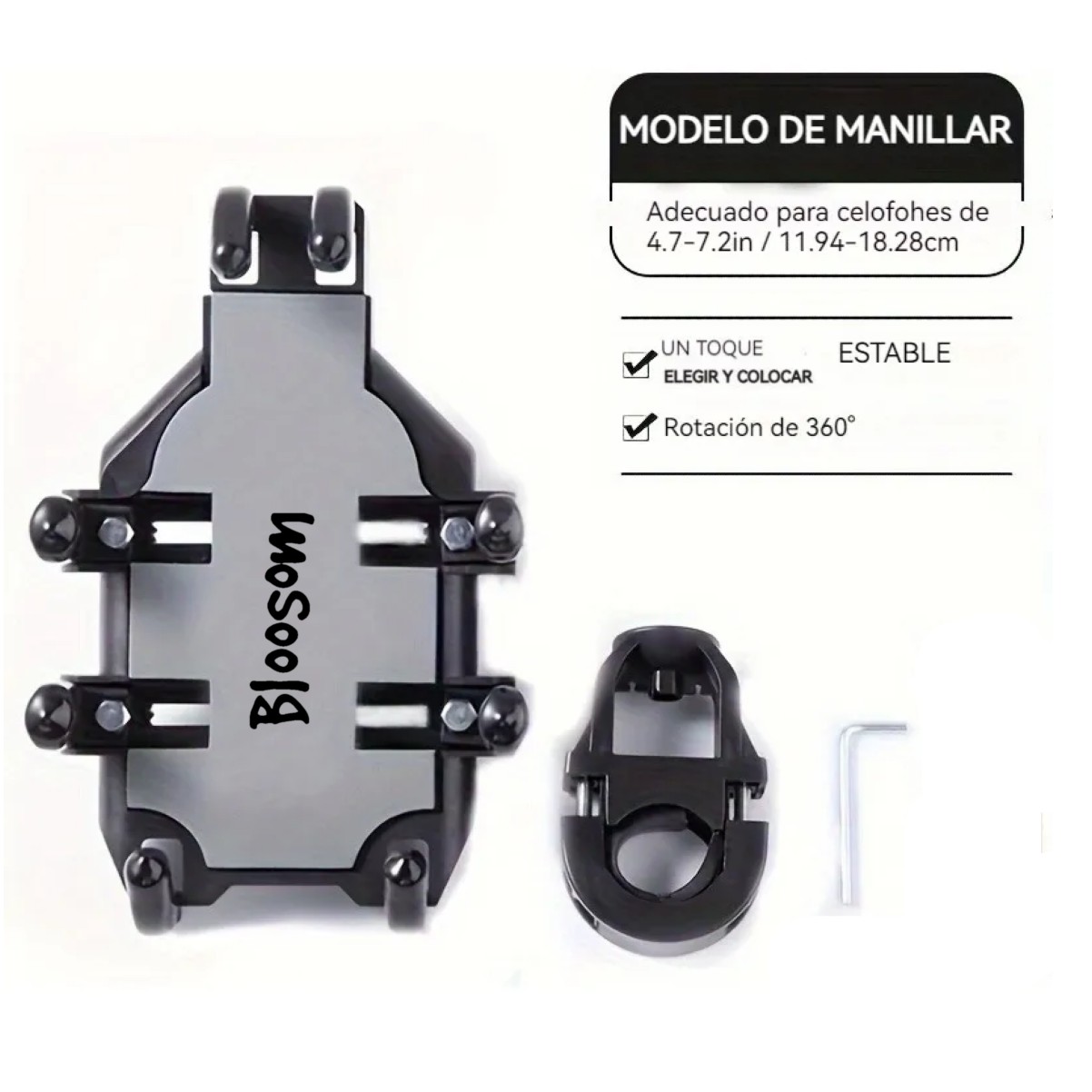 Soporte Para Celular Moto/bicicleta, Base Porta Tel&eacute;fono Negro image number null