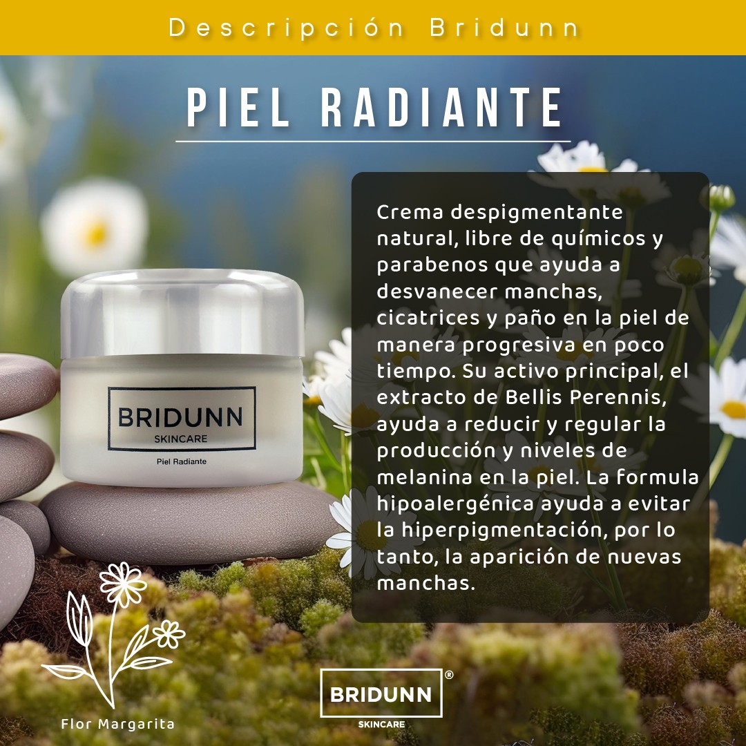 Crema Despigmentante Facial Natural BRIDUNN Manchas Oscuras Quita Hiperpigmentaci&oacute;n image number null