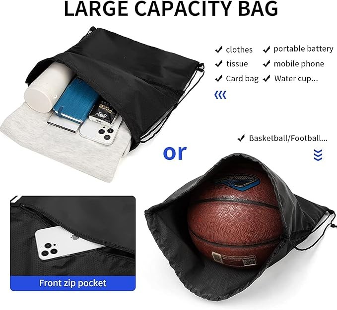 2 Unidades Mochila Deporte, Mochila Gym con Ajustable Correa de Hombro, Bolsa Cuerdas, Mochila Impermeable de Cuerda Unisex Casual Ideal para Deportes, Viajes, Excursi&oacute;n, Playa, XL. image number null