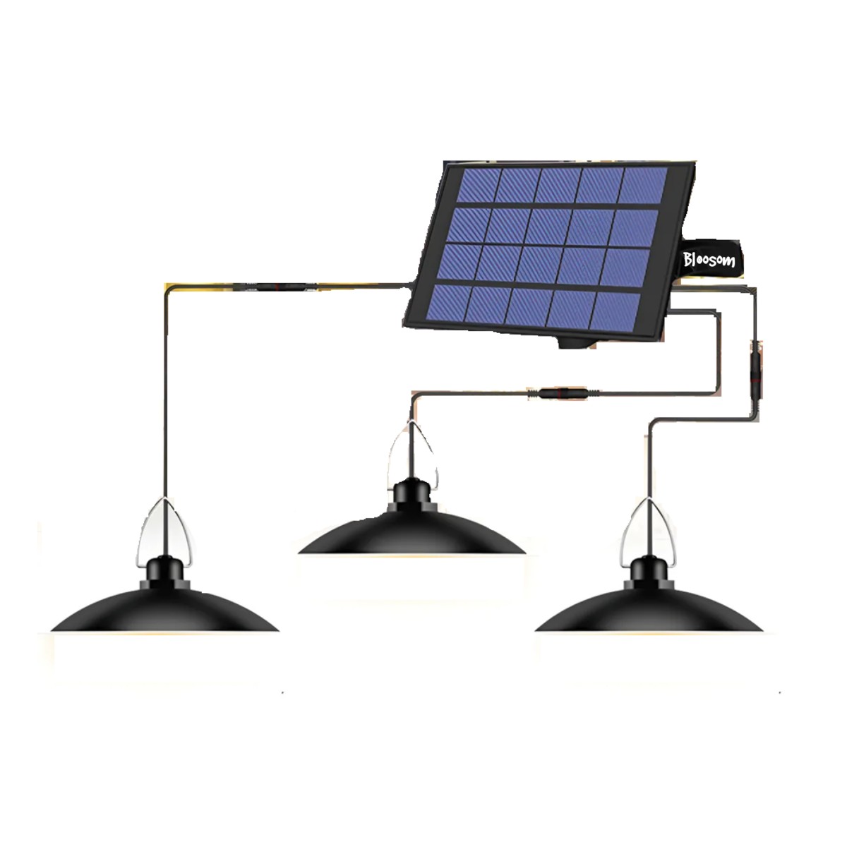 L&aacute;mpara Solar Recargable Con 3 Cabezales Ajustables 60 Led, negro image number null