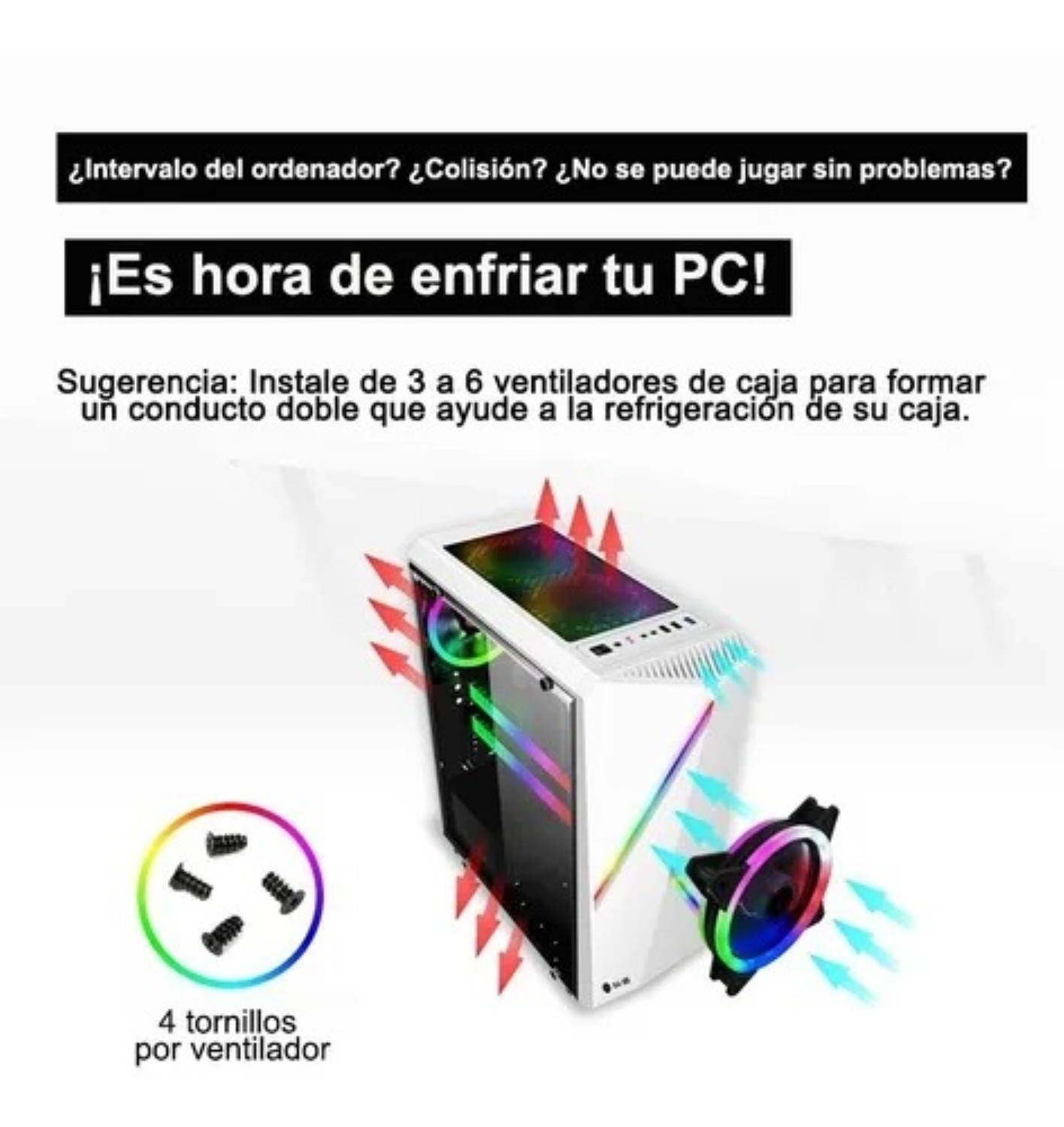 Ventiladores Gamer 3 pzs, Negro image number null