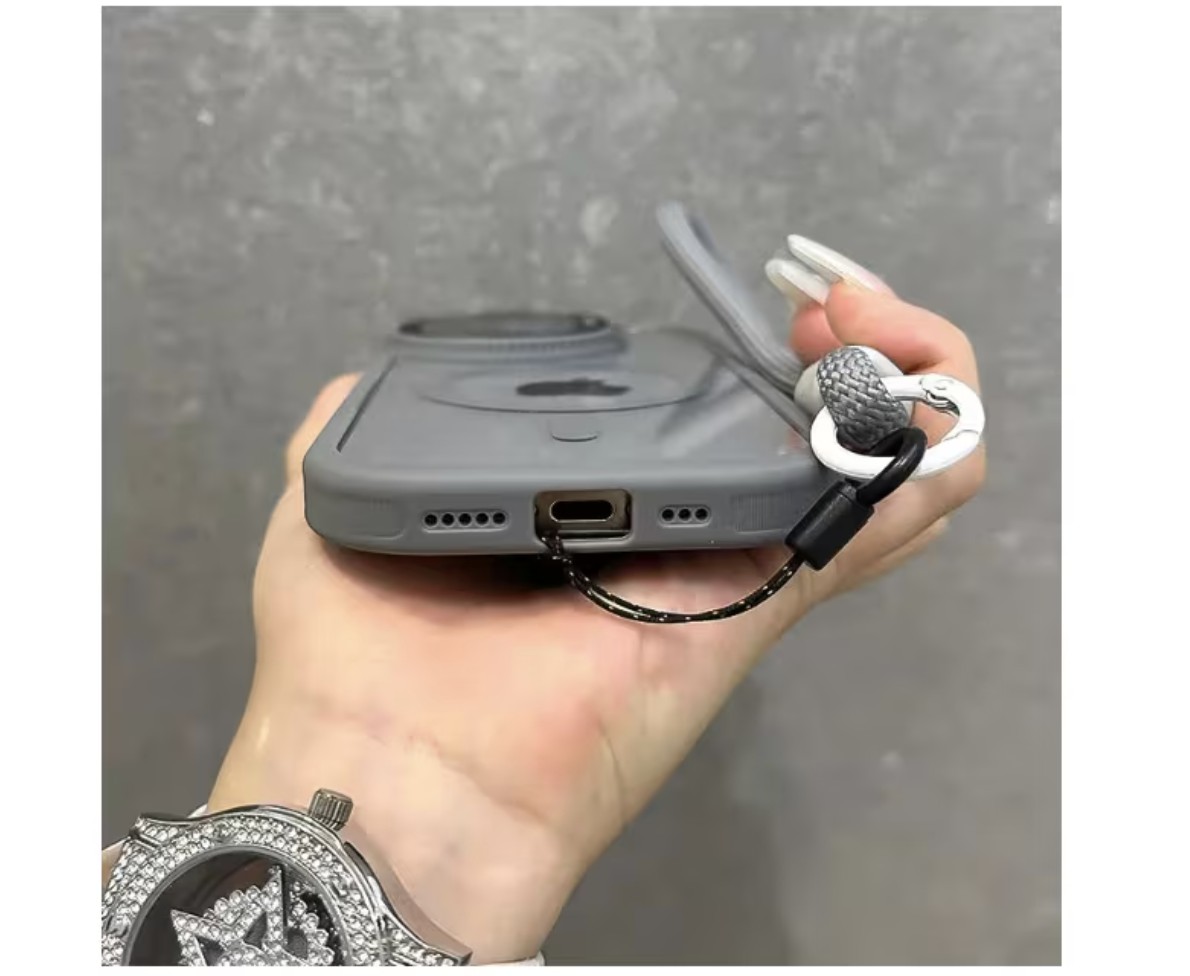 Funda Case Para Iphone Magsafe Con C&aacute;mara Protector+correas Modelo Iphone 16 Pro gris image number null