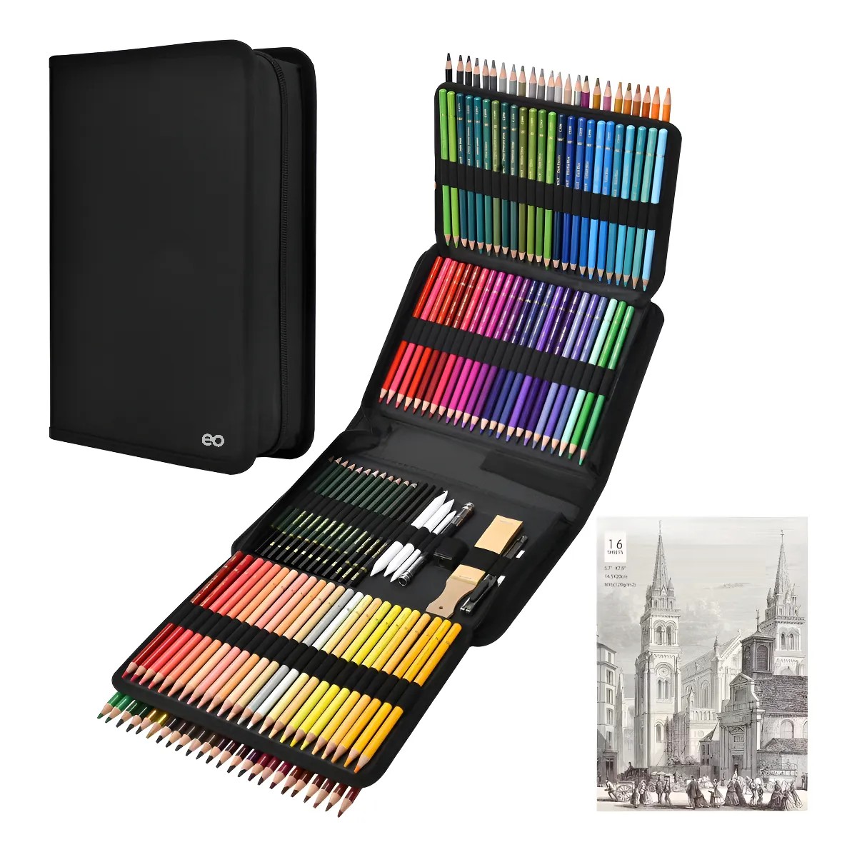 Kit De L&aacute;pices De Dibujo Y Boceto Con Accesorios 145piezas image number null