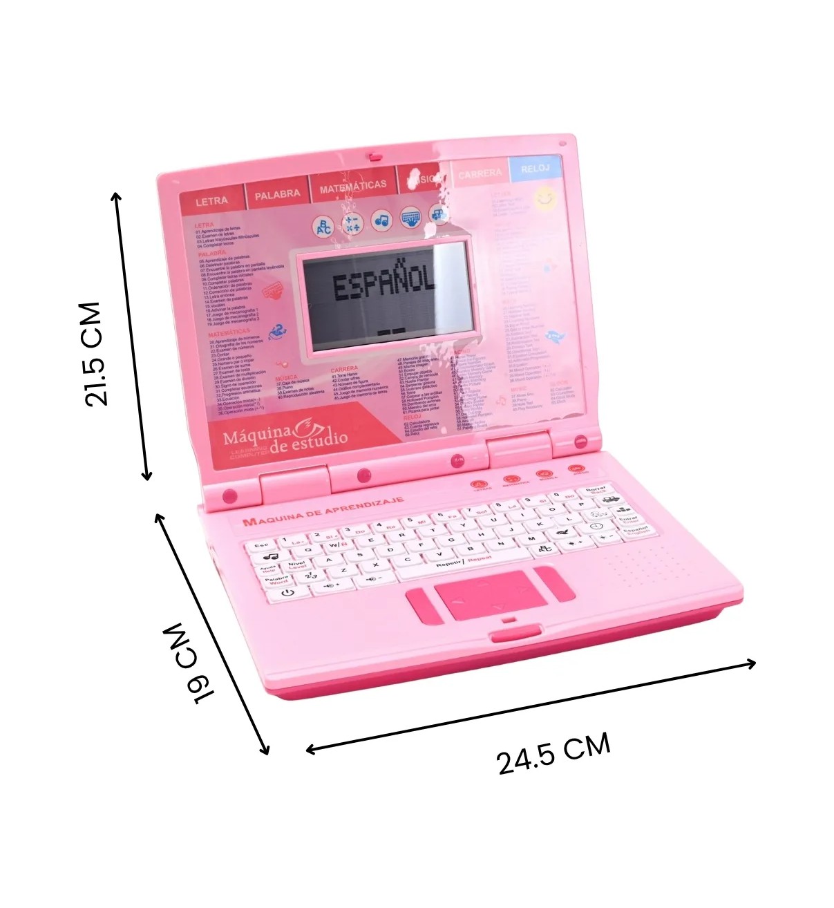 Computadora Laptop De Juguete De Espa&ntilde;ol Ingles Para Ni&ntilde;os Rosa Bloosom image number null