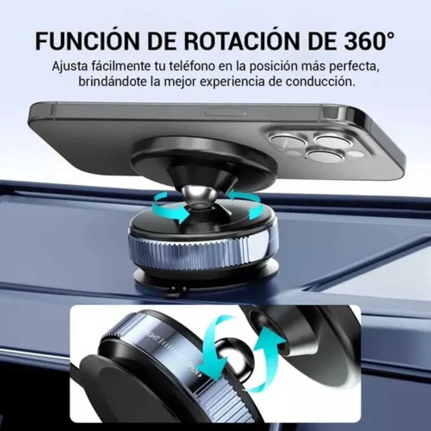 Soporte Para Celular Autom&oacute;vil Succi&oacute;n Magn&eacute;tic negro image number null