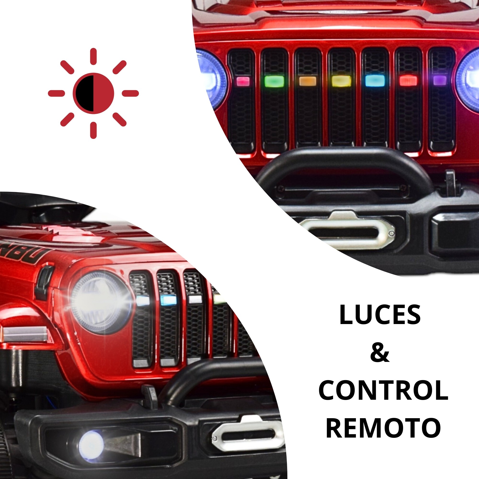 Montable Electrico Camioneta 4x4 Control Remoto Luz Led 12v - ROJO image number null
