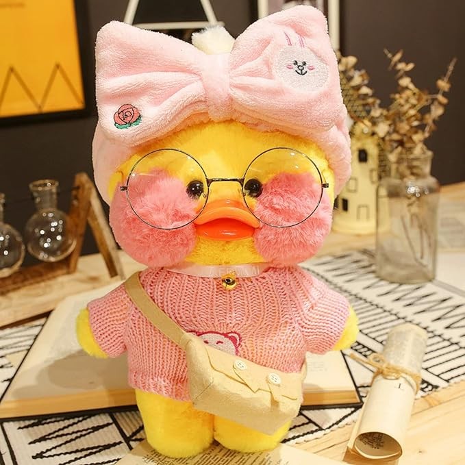 Jesir Peluche de Pato Kawaii de 30 cm,Pato De Peluche Suave con Ropa image number null