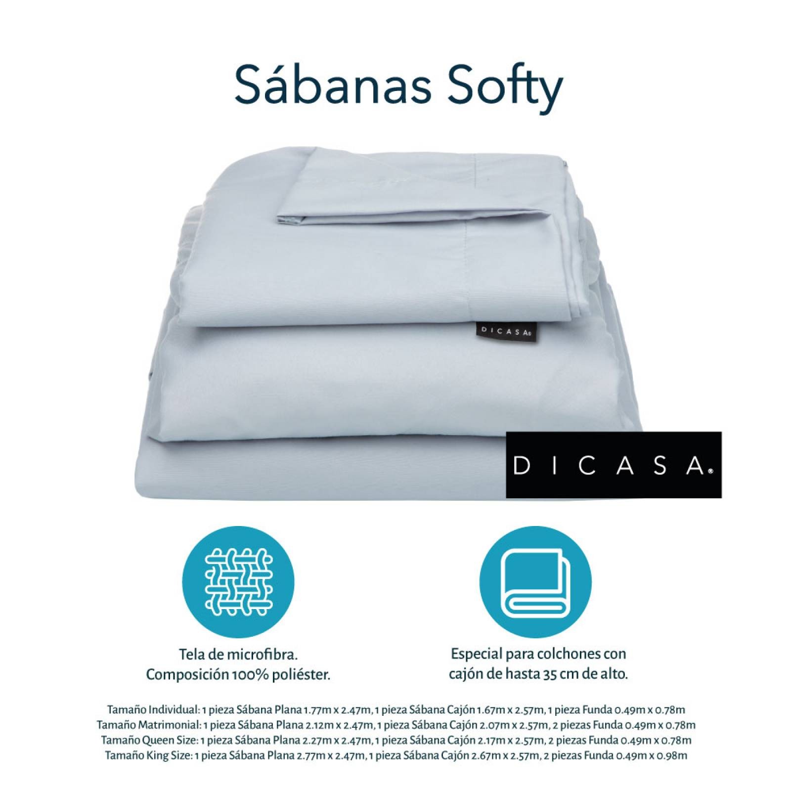 Edred&oacute;n Queen Size Dicasa Homy Azul Marino con S&aacute;banas Softy , Protector Ultra, Almohadas 2 Pack image number null
