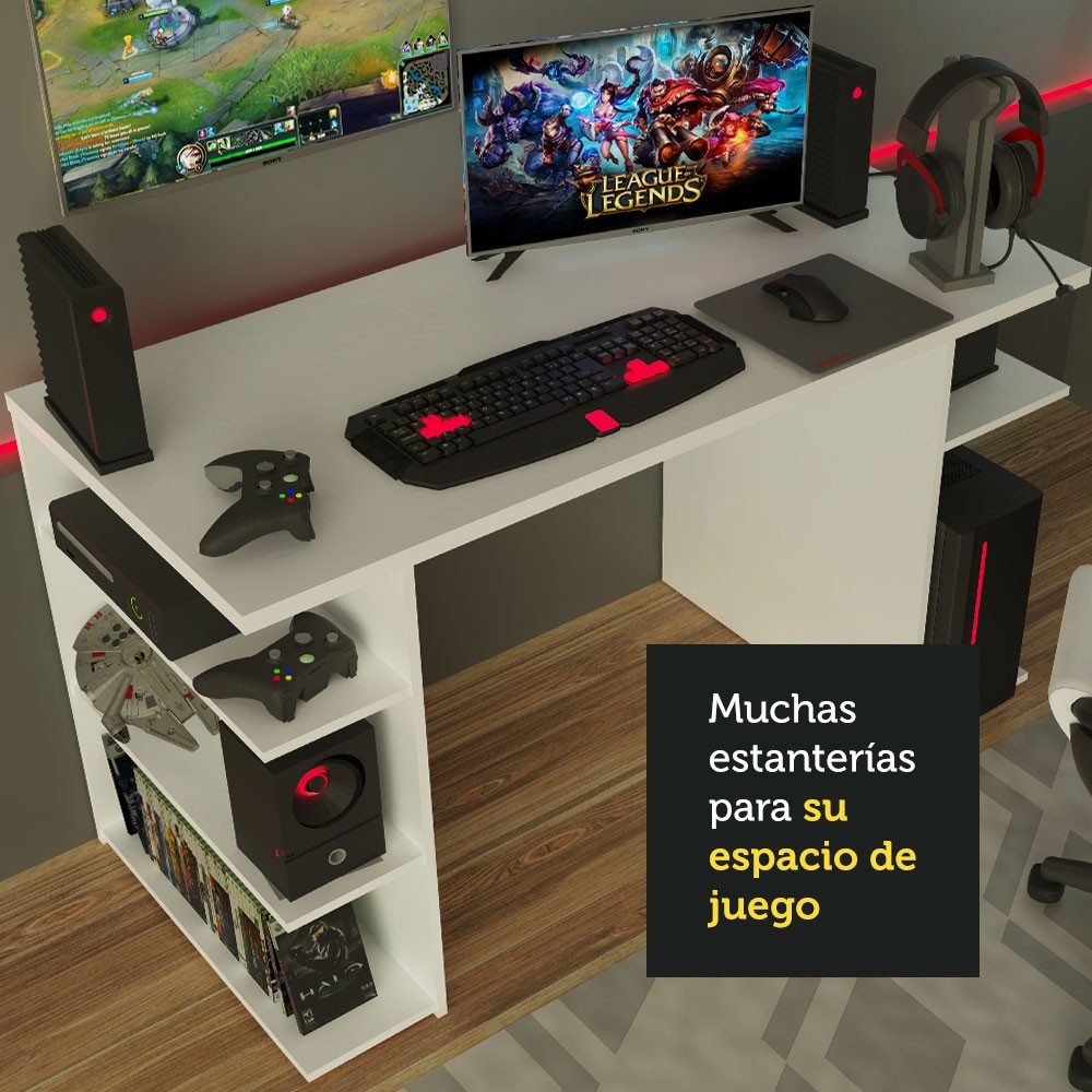 Escritorio Gamer para Computadora 9409 Color Blanco image number null