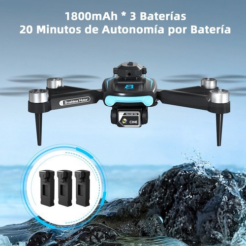 Drone A Control Remoto Wifi C&aacute;mara Hd 3 Bater&iacute;as Y De Bolso negro image number null