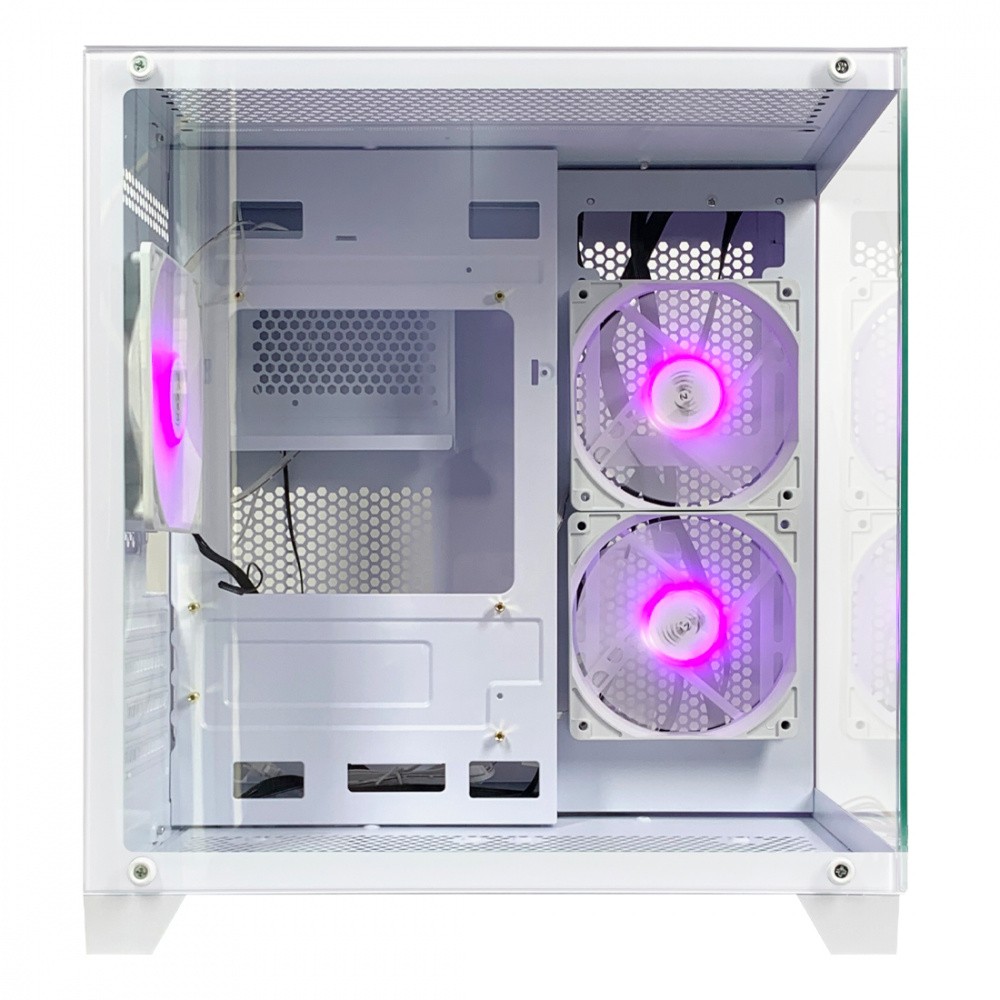 Gabinete Xzeal Panzer II Cubo, Mini-Tower, Micro-ATX, USB 2.0/3.0, sin Fuente, 3 Ventiladores Instalados, Blanco image number null
