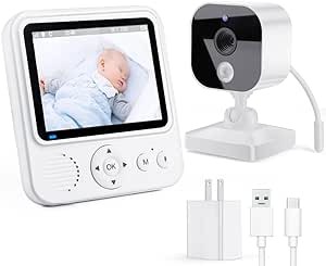 A vantisan Monitor Beb&eacute;, 2.8''HD Monitor con Camara para Bebe Portable Screen, Visi&oacute;n Nocturna Infrarroja, Monitoreo de Temperatura, Comunicaci&oacute;n bidireccional, Canciones de Cuna y Encriptaci&oacute;n Digital. image number null