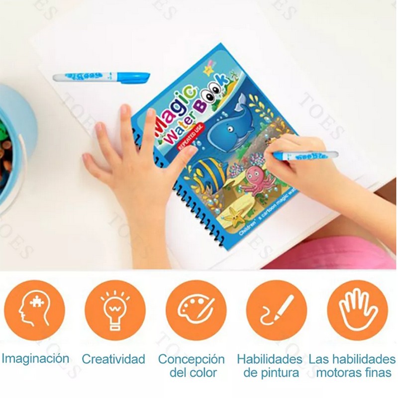 8 Libros De Colorear M&aacute;gicos Para Ni&ntilde;os Reutilizables image number null