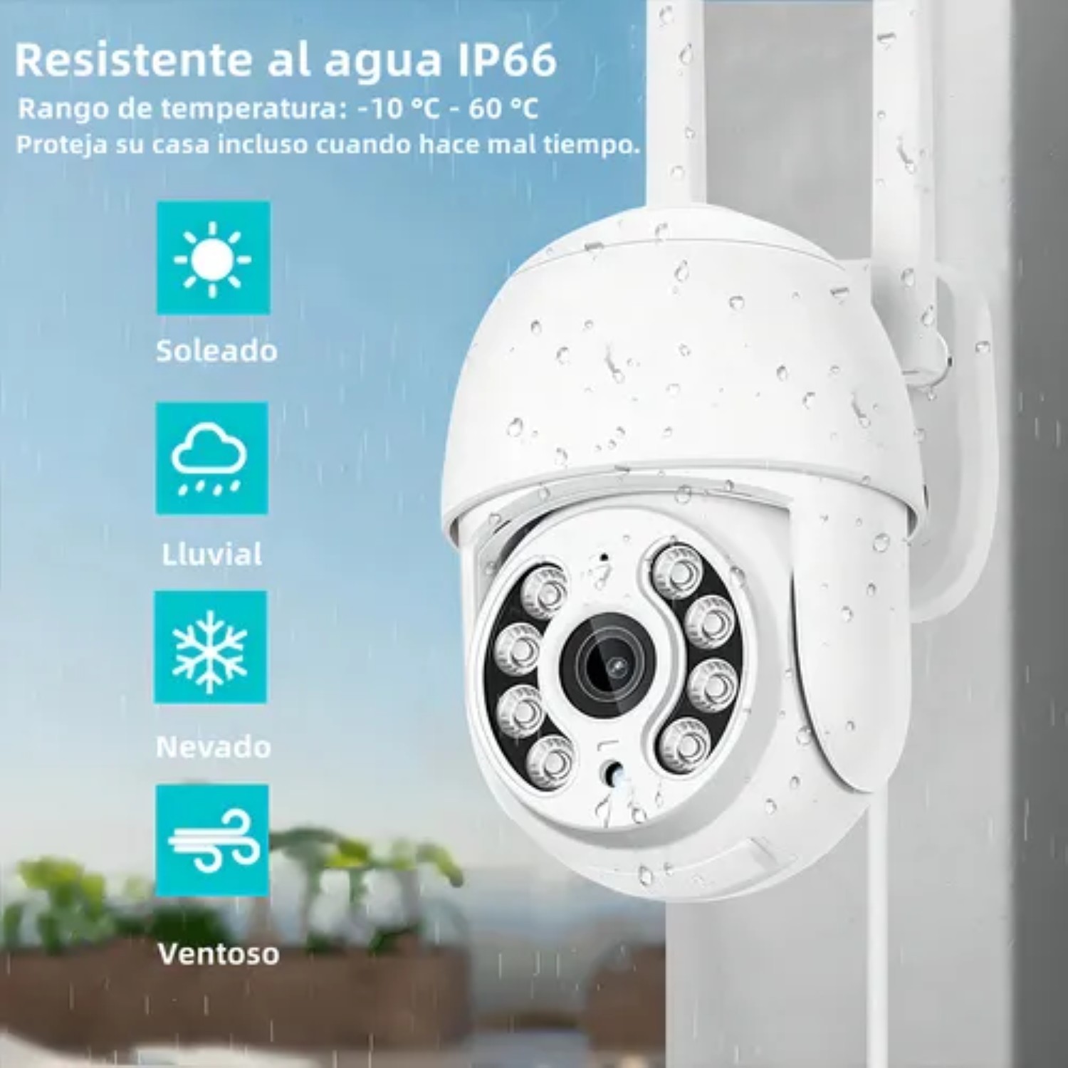 2pcs C&aacute;maras De Seguridad Exterior Wifi Hd Ip Visi&oacute;n Alarma Color Blanco image number null