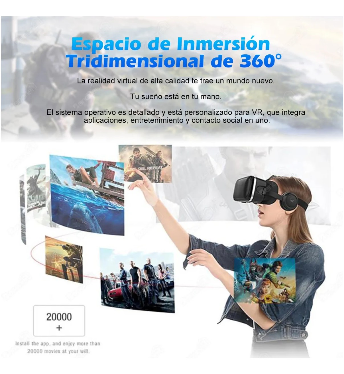 Gafas 3d Vr Auriculares Belug De Realidad Virtual Con Controlador image number null