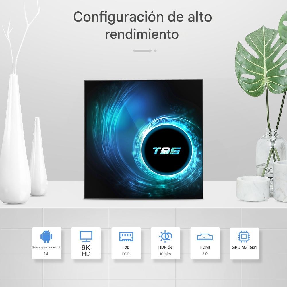 Smart TV inteligente box Android 14 6K HD 4GB 32GB Wifi reproductor multimedia pantalla image number null