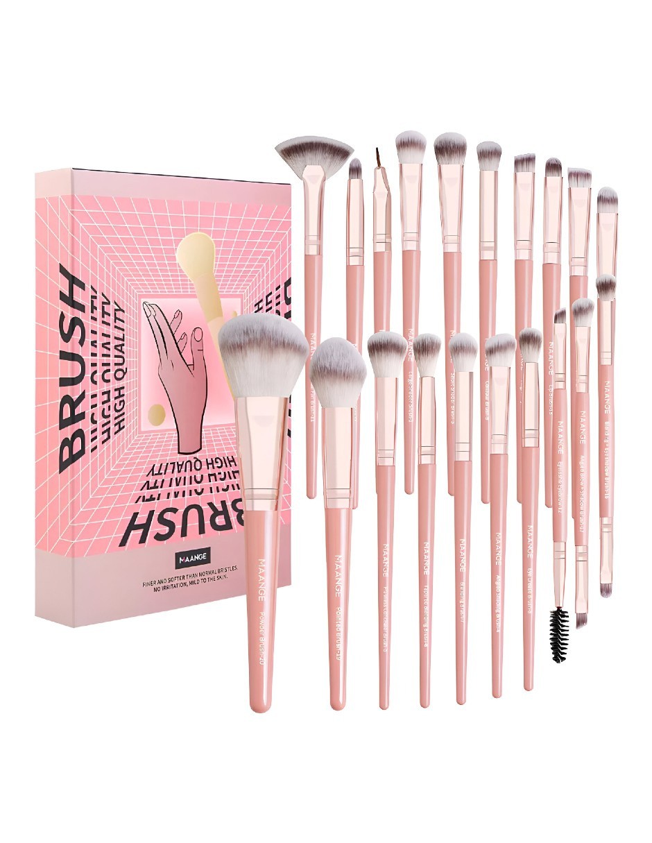 Brochas De Maquillaje Kit 20 Pcs Para Maquillaje Profesional Rosa image number null