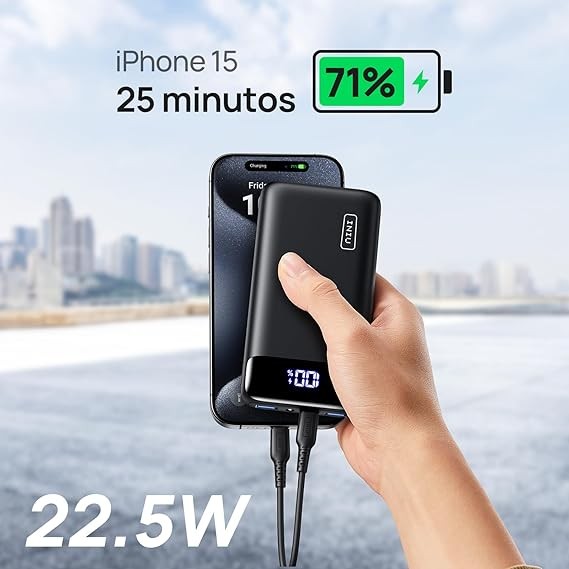 INIU Power Bank 20000mAh, 22.5W Carga R&aacute;pida Bateria Portatil PD3.0 QC4.0, USB C Pila Portatil de 3 Salidas, image number null