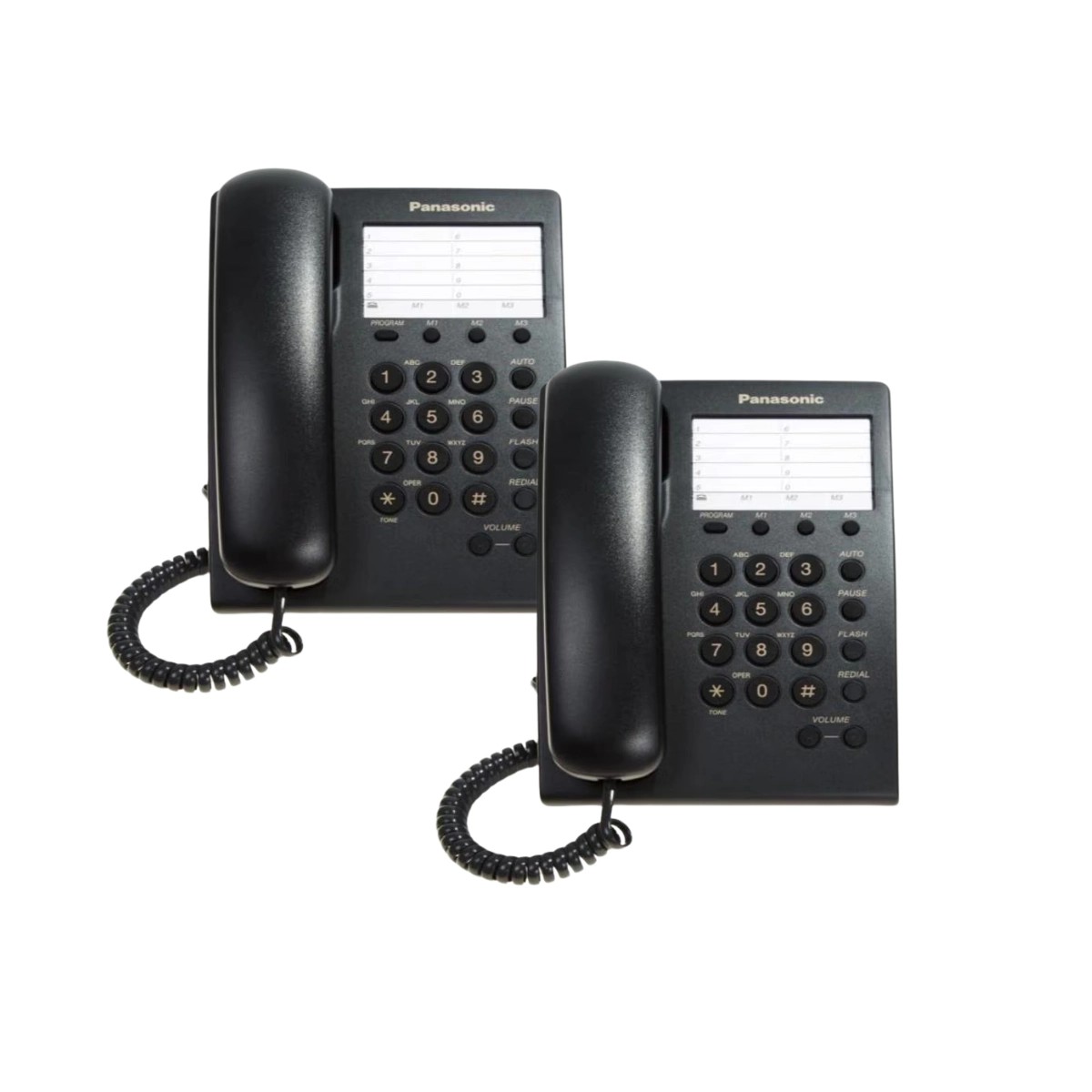 Combo 2 Piezas Tel&eacute;fono Fijo Panasonic KX-TS550MEB Negro con 10 Teclas de Marcaci&oacute;n R&aacute;pida, Montaje en Pared y Remarcado image number null