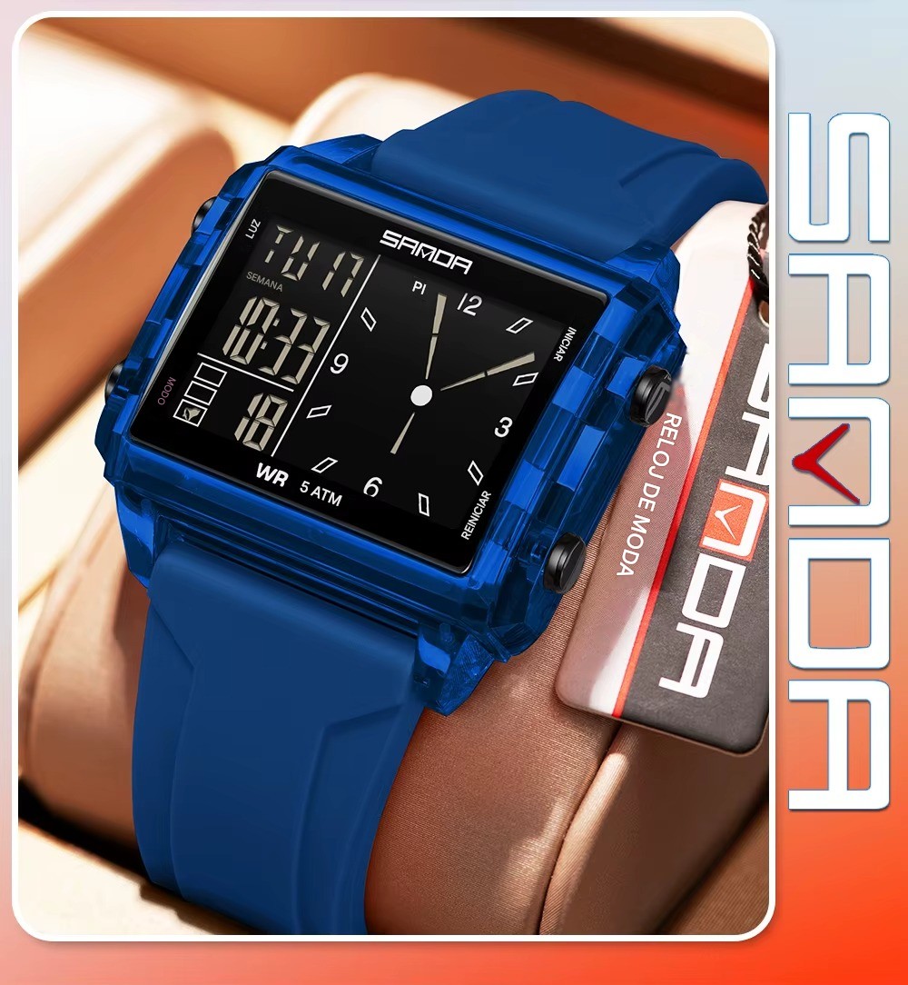 Relojes electr&oacute;nicos azul 01 calendario luminoso impermeable deportes al aire libre pulsera Digital image number null