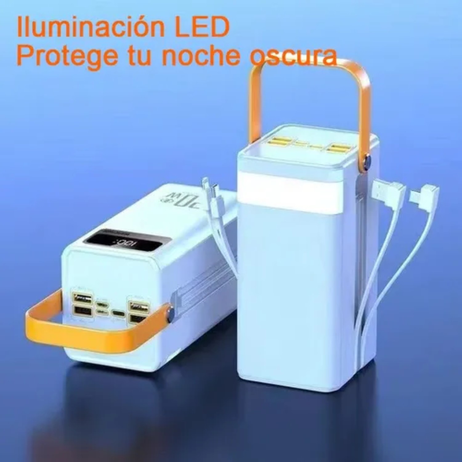 Power Bank Bater&iacute;a Port&aacute;til 60000mah Cargador Ultrar&aacute;pida Blanca Naranja image number null