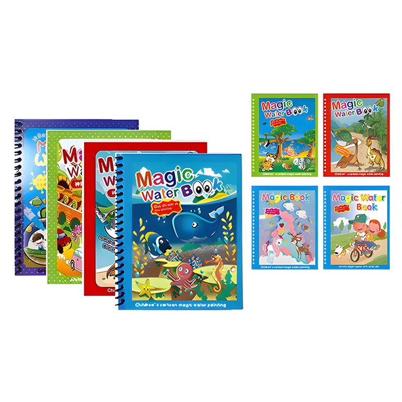 8 Libros De Colorear M&aacute;gicos Para Ni&ntilde;os Reutilizables image number null