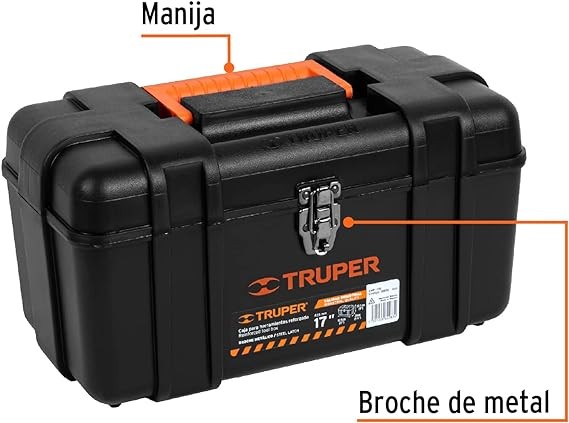 Truper CHP-17X, Caja pl&aacute;stica para herramientas, industrial, 17". image number null