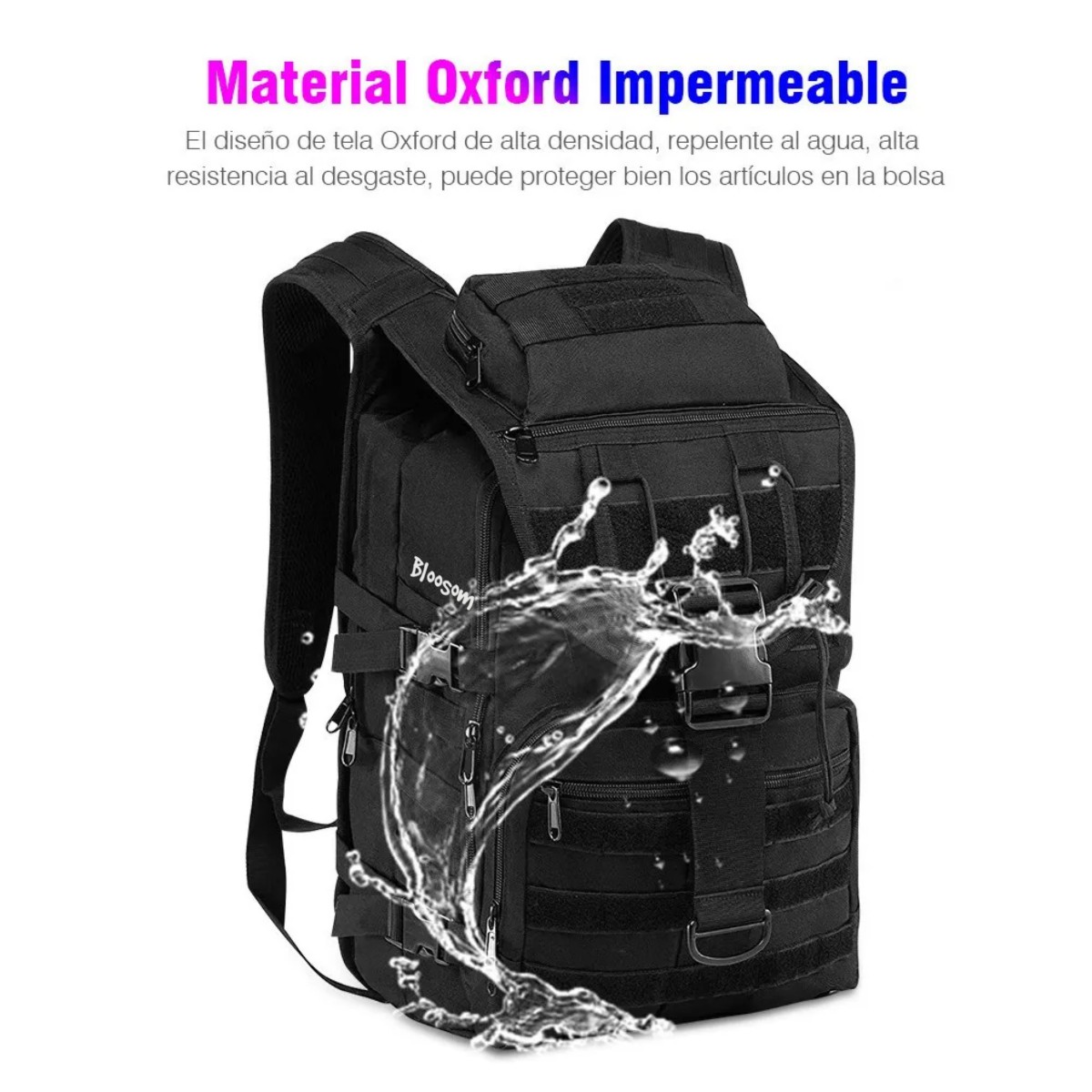 Mochila T&aacute;ctica Militar Impermeable Uso Rudo Laptop Campismo, Negro image number null